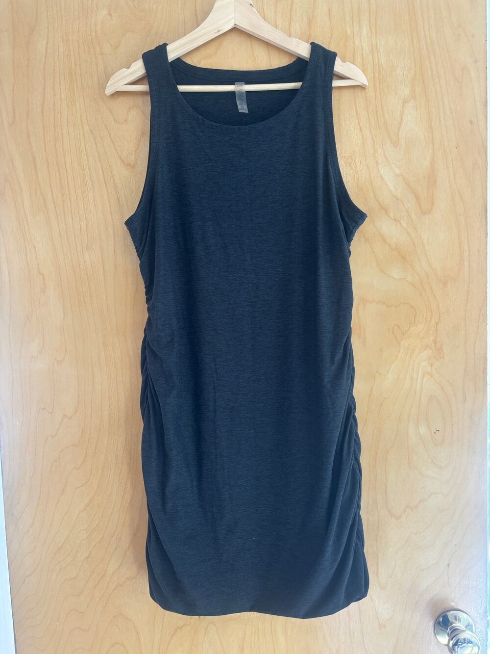 Beyond Yoga Charcoal Ruched Sleeveless Tank Dress Women's XL